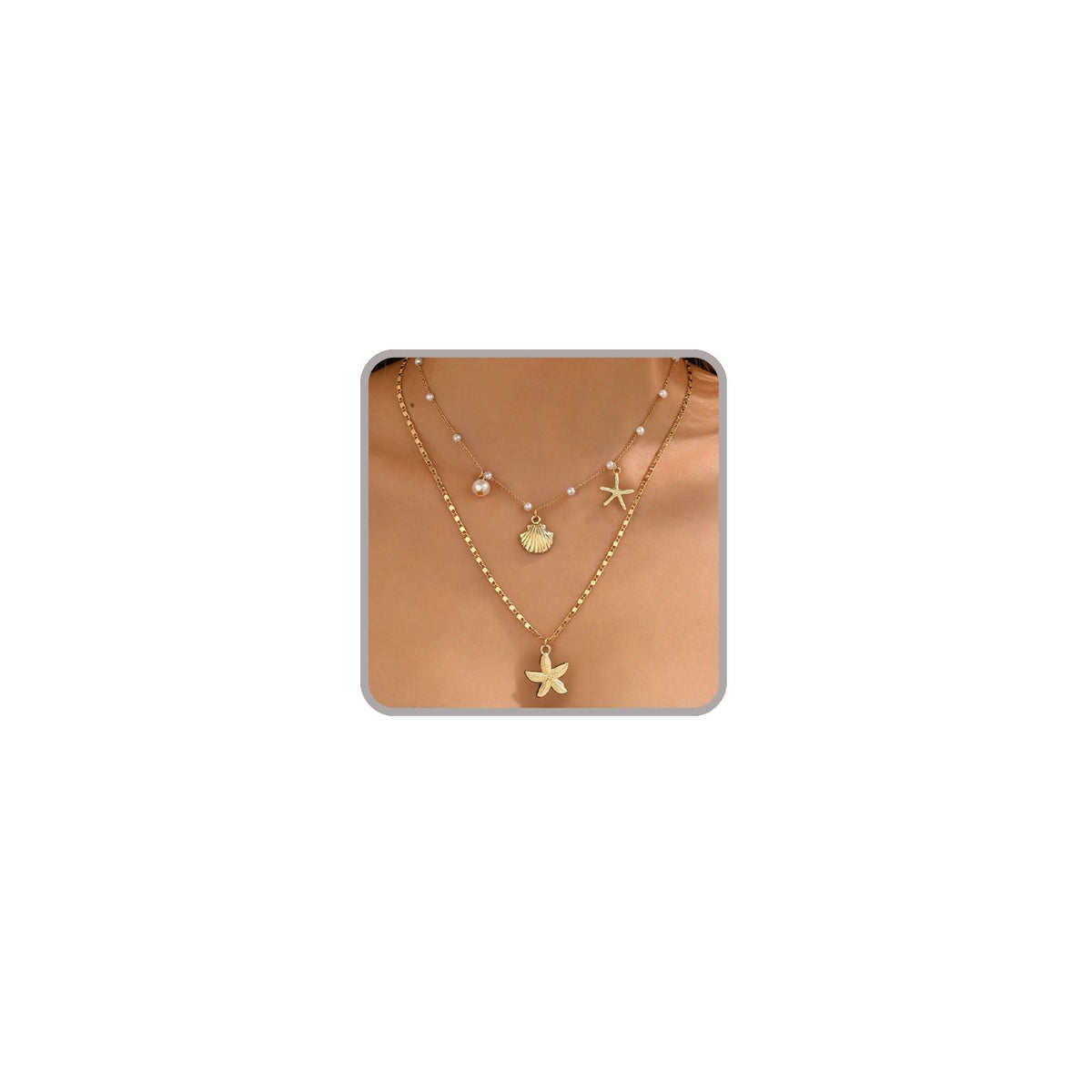 ONBRIG Seashell Necklace Beach Jewelry for Women Starfish Cowrie Puka Shell Necklaces Summer Beach Accessories for Women Vacation Mermaid Ocean Jewelry (style 1)