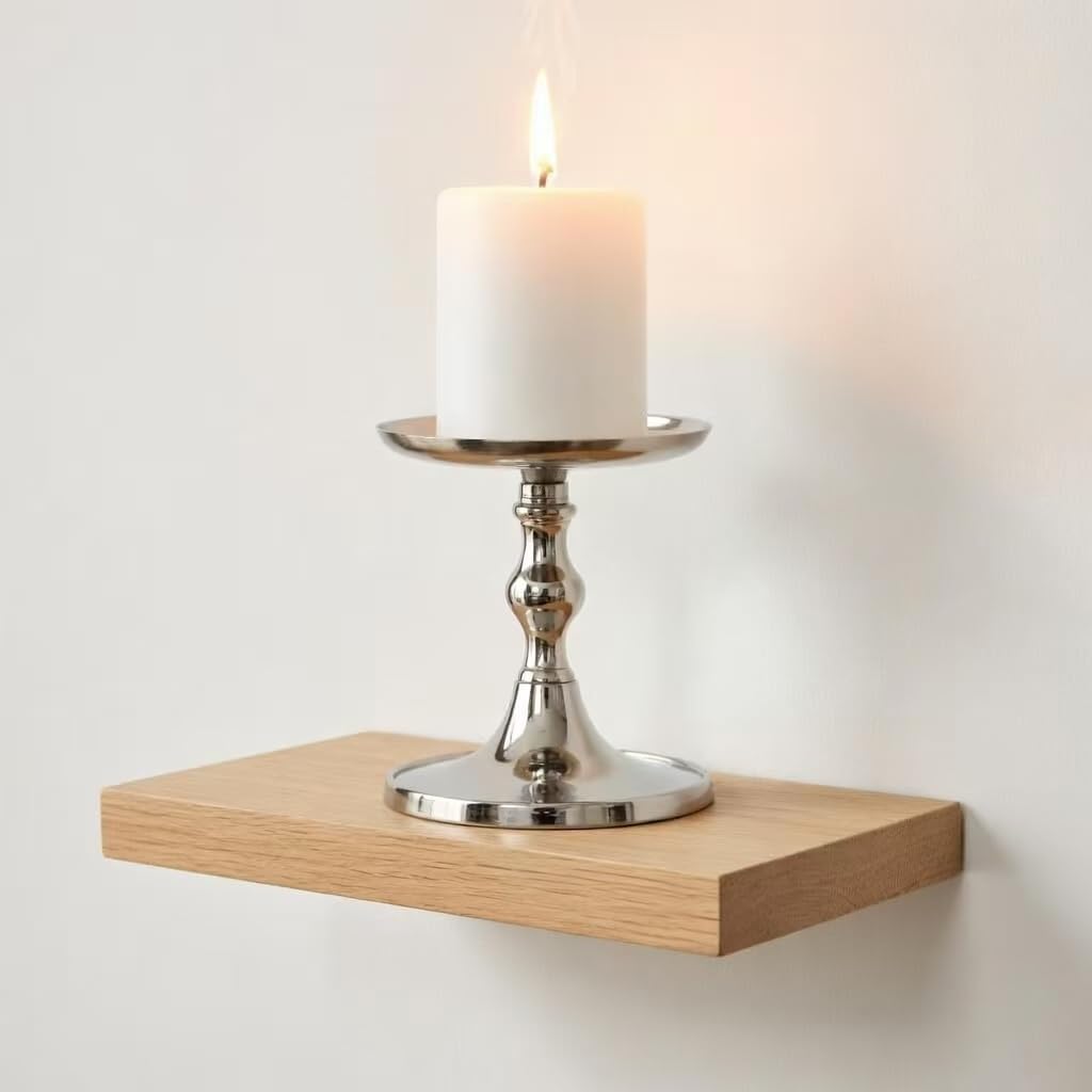 Hosley Aluminum Metal Decorative Pillar Candle Holder Silver Finish for Candles or Display, 5Inch High - Ideal for Weddings, Parties, Events, Home Decor, Gifts, Elegant