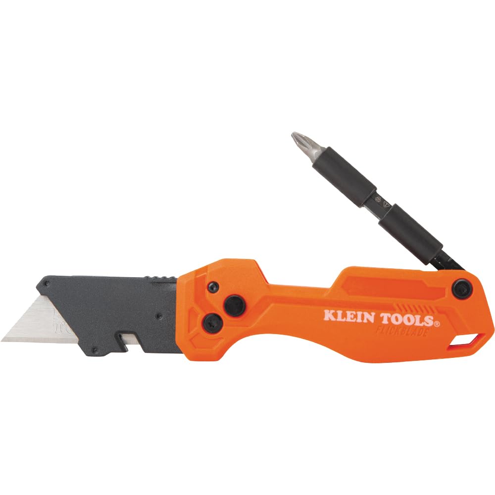 Klein Tools Folding Utility Knife with Impact Driver, Blades and Bits Bundle with 10-Pack Heavy-Duty Replacement Blades