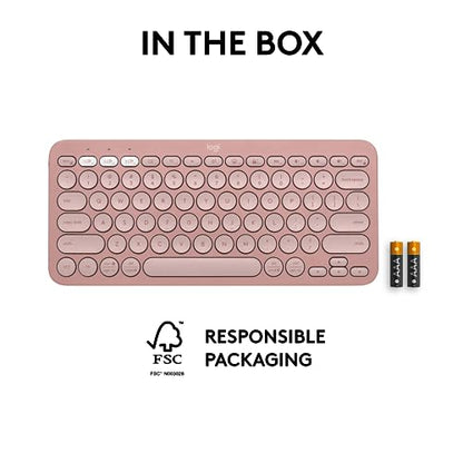 Logitech Pebble Keys 2 K380s, Multi-Device Bluetooth Wireless Keyboard with Customizable Shortcuts, Slim and Portable, Easy-Switch for Windows, macOS, iPadOS, Android, Chrome OS - Tonal Graphite