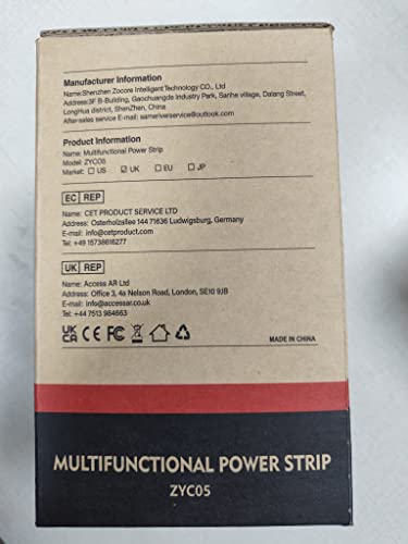 Tower Extension Lead, [13A 3250W] Surge Protector Extension Lead,8 AC Outlets & 4 USB Ports Multi Plug Socket Power Strip with 3M Extension Cable for Home, Office