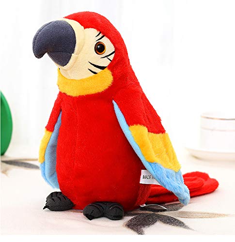 Kids Cutiest Talking Parrot Toy Mimicry Pet Speaking Plush Toy Repeat What You Say Waving Wings Electronic Record Bird Toy Stuffed Animal Interactive Sensory Educational Toy Birthday Xmas Gift