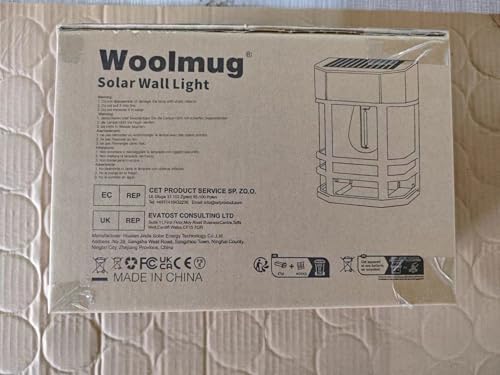 Woolmug 4 Pack Solar Fence Lights Outdoor Garden, Waterproof Retro LED Wall Lights, Auto On/Off Solar Lights Outdoor Garden Fence Lighting for Patio Decking Gate Yard Decoration, Warm White