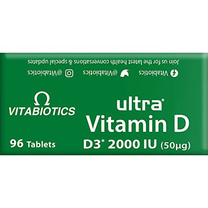Vitabiotics Ultra Vitamin D Tablets 2000IU Extra Strength - 96 Count (Pack of 2)