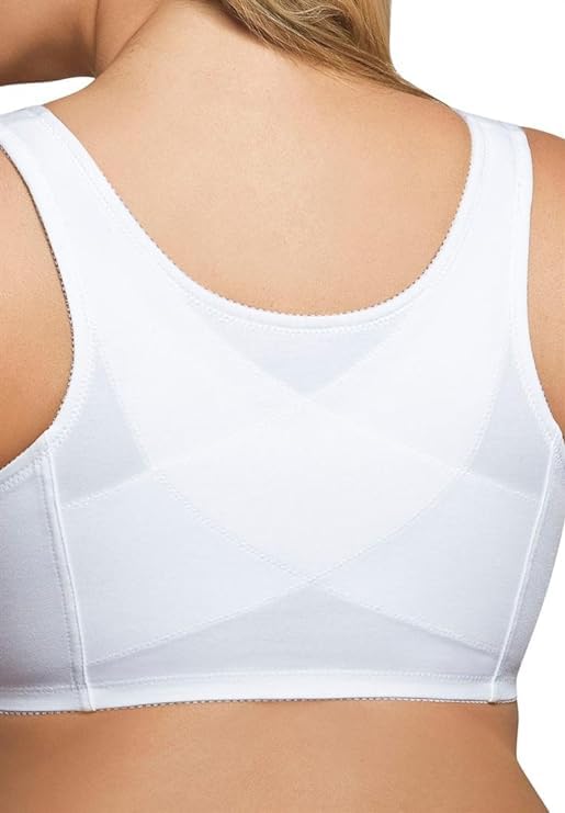 Exquisite Form 5100531 Women's FULLY Wireless Cotton Back & Posture Support Bra with Front Closure & Lace