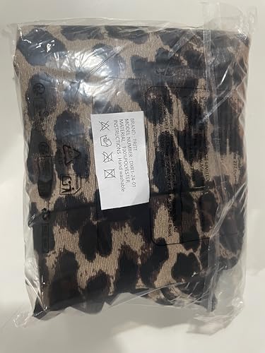 Prite Corduroy Tote Bag for Women Large Shoulder Bag with Zipper and Pockets for College School Work Travel Shopping (Leopard Print)