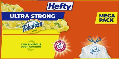 Hefty Ultra Strong 13 Gallon Trash Bags, Tall Kitchen Trash Bags 13 Gallon Size