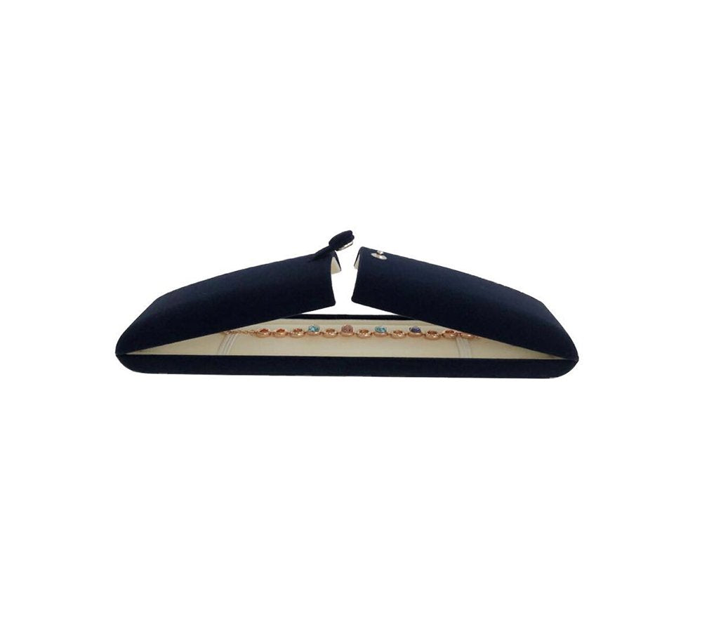 Svea Display Premium Grade Jewelry Gift Box for Bracelet Necklace Navy Blue Velvet Present Modern Elegant Store Gallery Present (Jewelry is not included)