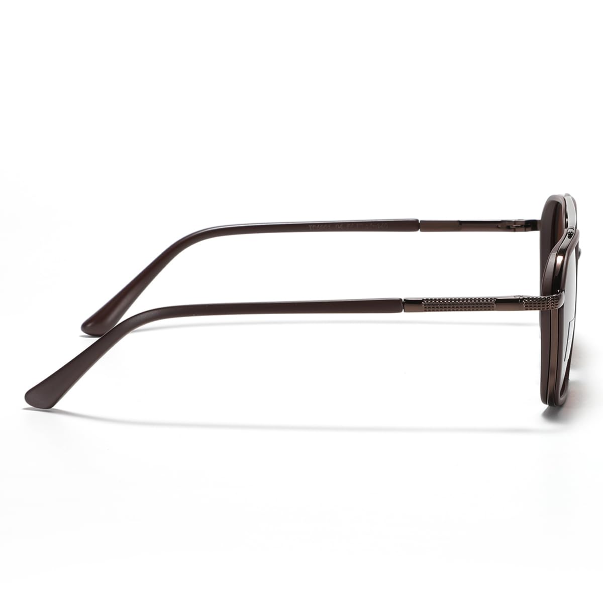 Metal Square Frame Sunglasses Big Tr90 Double Bridge Polarized Sun Glasses TAC Lens Unisex Glasses, Brown