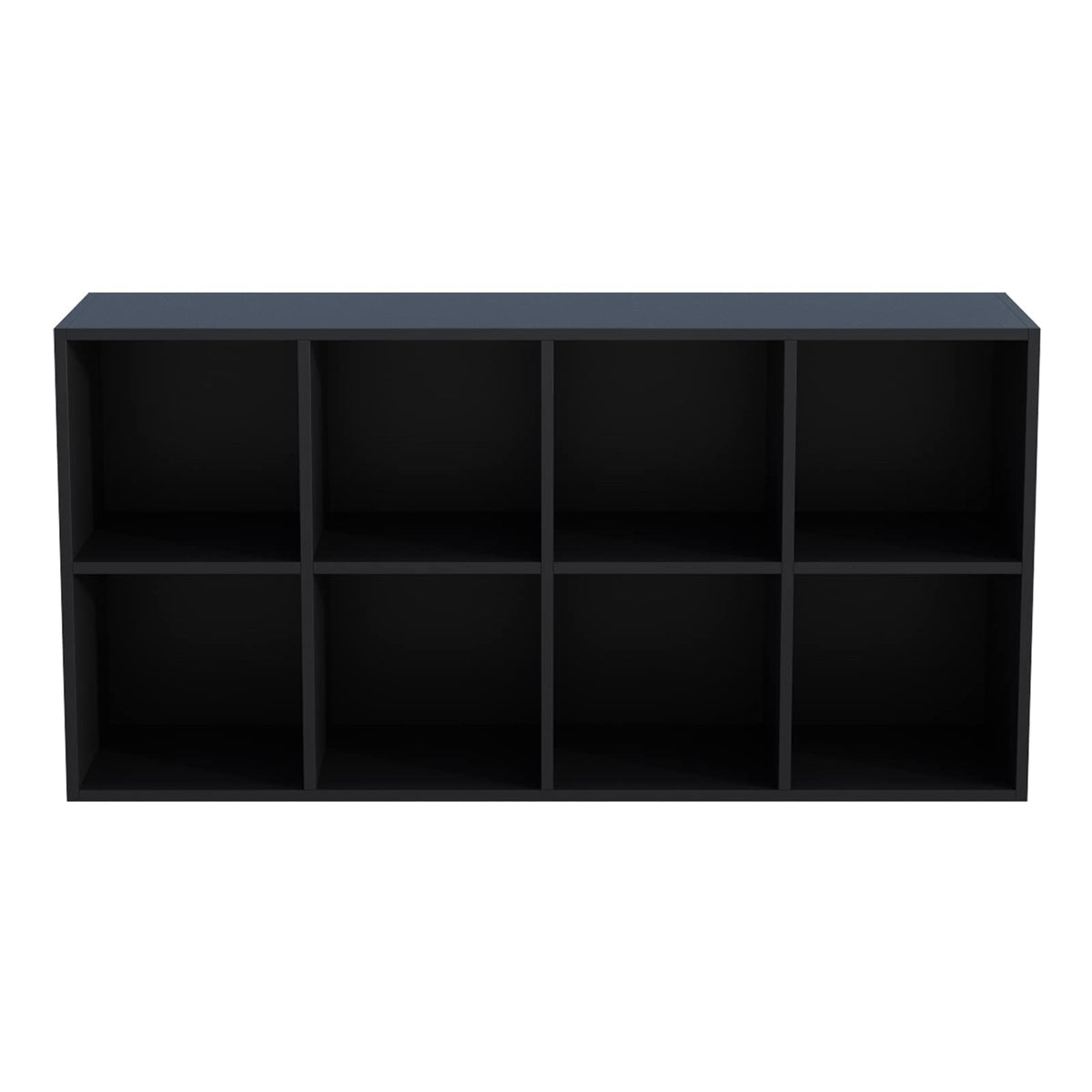 OSCHF 8-Cube Storage Shelf Bookcase - Wooden 4-Tier Floor Standing Open Bookshelf, Modern TV Stand up to 55 Inchs for Home and Office, Black