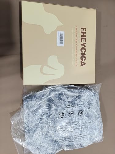 EHEYCIGA Calming Dog Bed Medium, Fluffy Anti Anxiety Washable Cushion Bed for Crate, Dog Mat Mattress with Anti-Slip Bottom, Grey, 75x50x7.5cm