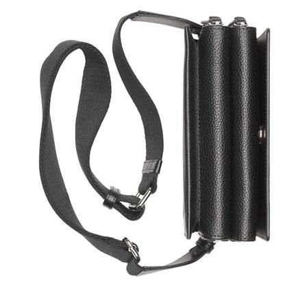 Calvin Klein Millie Triple Compartment Camera Bag Crossbody, Black/Silver, One Size