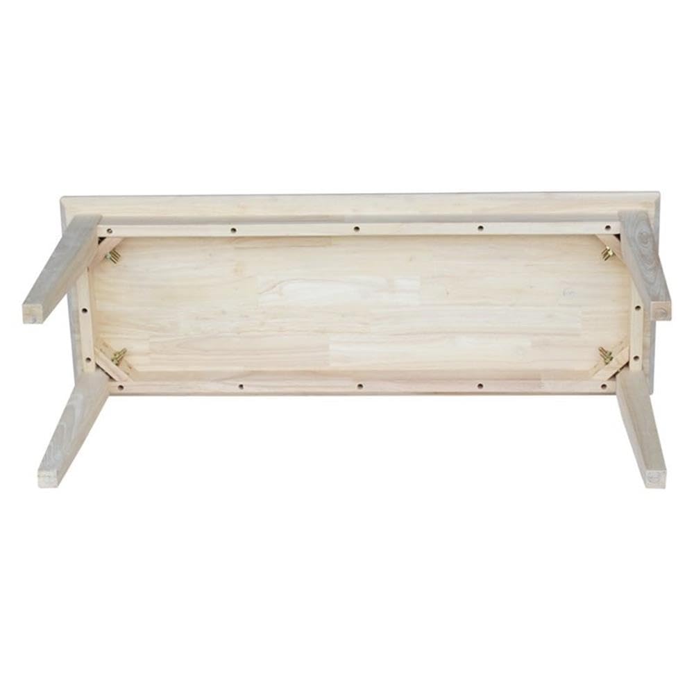 IC International Concepts, Shaker Style Bench, 450 Wt. Capacity, Solid Real Wood, Sturdy Parawood,14 X 39 X 18, Minimum Assembly, DIY, Paint or Stain in Any Color, Unfinished