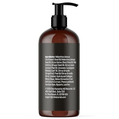 M3 Naturals Firming Body Massage Oil with Collagen & Stem Cell – Helps Smooth The Appearance of Cellulite & Improve Skin Texture – Refreshing Aromatherapy Body Oil for Legs & Full Body – 16 Fl Oz