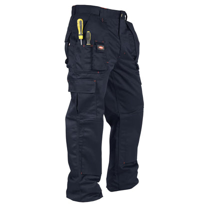 Lee Cooper LCPNT206 Workwear Mens Multi Pocket Easy Care Heavy Duty Knee Pad Pockets Safety Work Cargo Trousers Pants, Black, 36W/33L