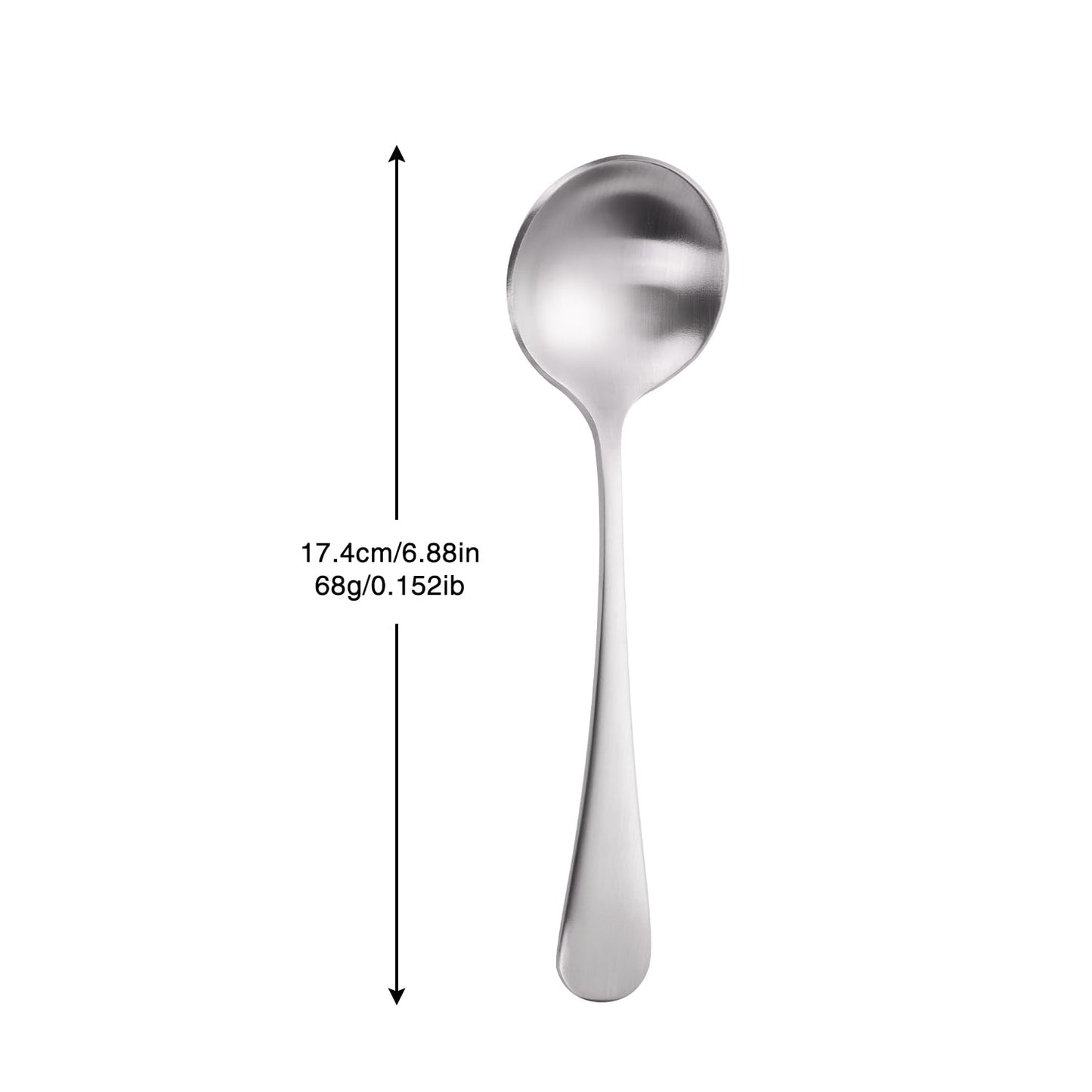 Mafier 7" Elegant Soup Spoons Silverware Set,18/10 Stainless Steel,Matte Satin Finish,Dishwasher Safe(Set of 4,Silver)