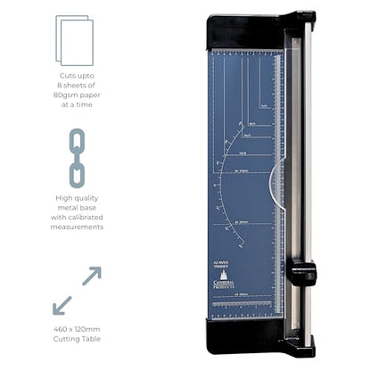 Cathedral Products A3 Rotary Paper Trimmer Cutter with Metal Base - 460mm x 120mm Cutting Table