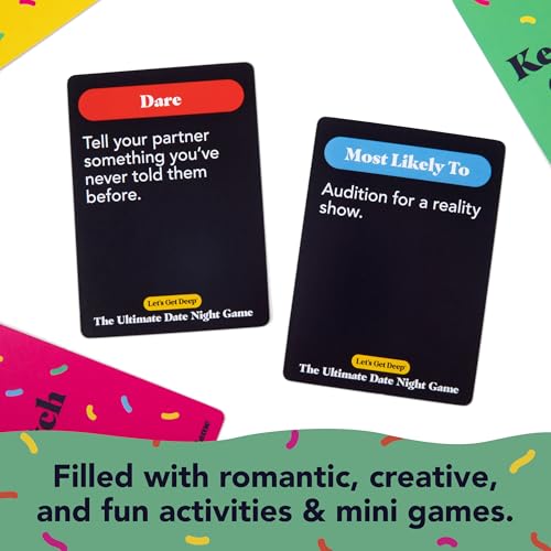 The Ultimate Date Night Game by Relatable, Great for Couples Games and Stay at Home Date Night Ideas, From The Makers of Let's Get Deep Relationship Card Game, Includes 200 Cards & Spinner