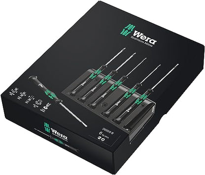 Wera 2035/6 B Kraftform Micro Screwdriver Set, for electronic applications, PH/SL, 6 Piece, 05118152001, Silver
