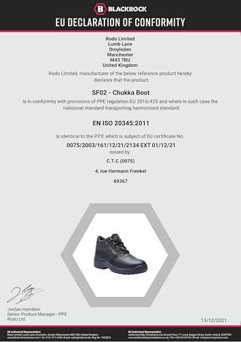 Blackrock Chukka Work Boots, Safety Boots, Safety Shoes, Steel Toe Cap, Mens Womens Ladies, Work Shoes, Black, Gardening, Lightweight, Leather, Wide Fit, Non Slip, On Site - Size 9