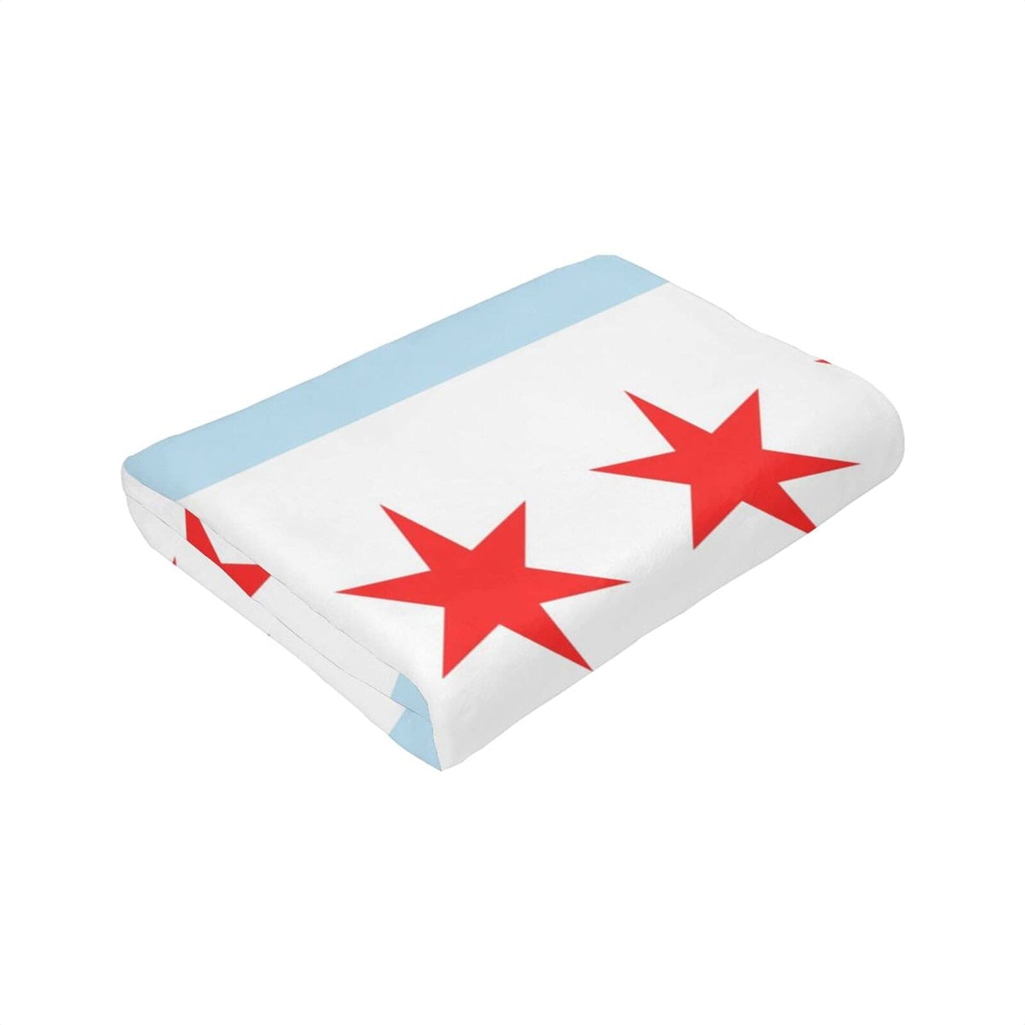 Chicago City Flag Super Soft Warm Fleece Blanket, Comfortable Flannel Blanket, Four Season Blanket Suitable for Bedroom Bed and Sofa