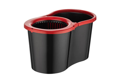 Requisite Needs Smart Spin Mop and Bucket Set – Black edition – Anti-splashing Strong And Sturdy Material – Easy Floor Moping System – 1x Bucket + 3 Replacement Mop Heads – 13 Liter (Mop + Bucket)