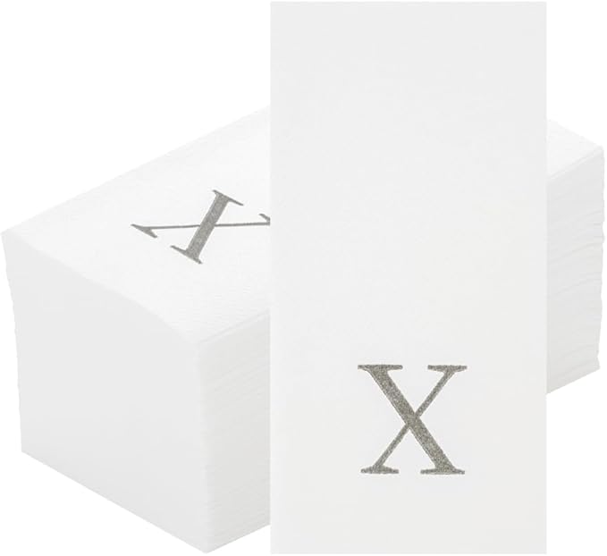 Luxenap 15.8 X 7.9 Inch Linen-Feel Guest Towels, 50 Lettered Hand Towels