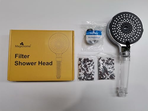 Magichome Shower Head, Upgraded Filter Shower Head High Pressure 5 Modes, Universal Hard Water Filter Showerhead with Extra Replaceable Accessories