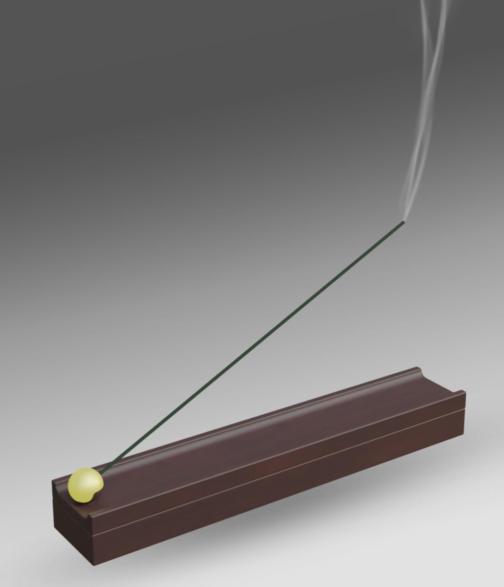 Ikibumi Brown Wooden Incense Stick Holder with Storage Box