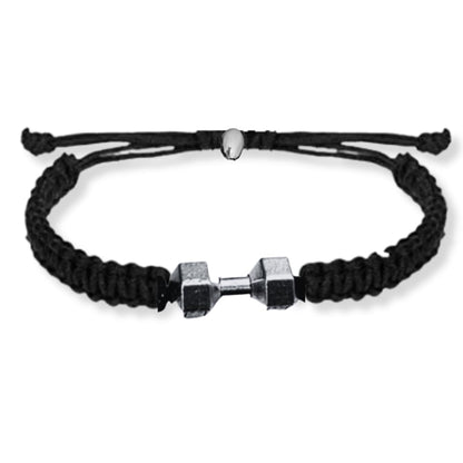 Sportybella Fitness Bracelet, Motivational Dumbbell Charm Adjustable Bracelet for Men & Women, Exercises Weightlifting, Sports Fitness, Personal Trainer Gift