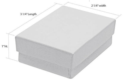 RJ Displays 25 Pack Cotton Filled Swirl White Paper Cardboard Pocket Watch Jewelry Gift Boxes, Retail Packaging Case for Pocket Watches and Small Jewelry Storage Display, Size #32 3 x 2 x 1 Inch