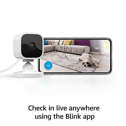 Blink Mini - Compact indoor plug-in smart security camera, 1080p HD video, night vision, motion detection, two-way audio, easy set up, Works with Alexa – 2 cameras (Black)