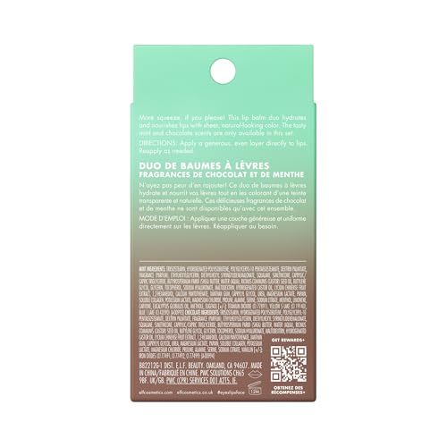 e.l.f. Squeeze Me More Lip Balm Duo, Moisturizing Balm For A Sheer Tint Of Color, Made With Hyaluronic Acid, Vegan & Cruelty-Free, Cherry & Bubblegum