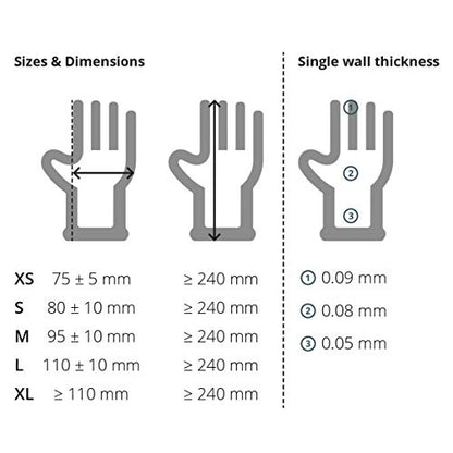 Touchguard Disposable Gloves Blue Nitrile - Latex and Powder Free - Multi-Purpose - Food Grade Gloves - Extra Strong Gloves - Box of 100 - Blue - Size XL
