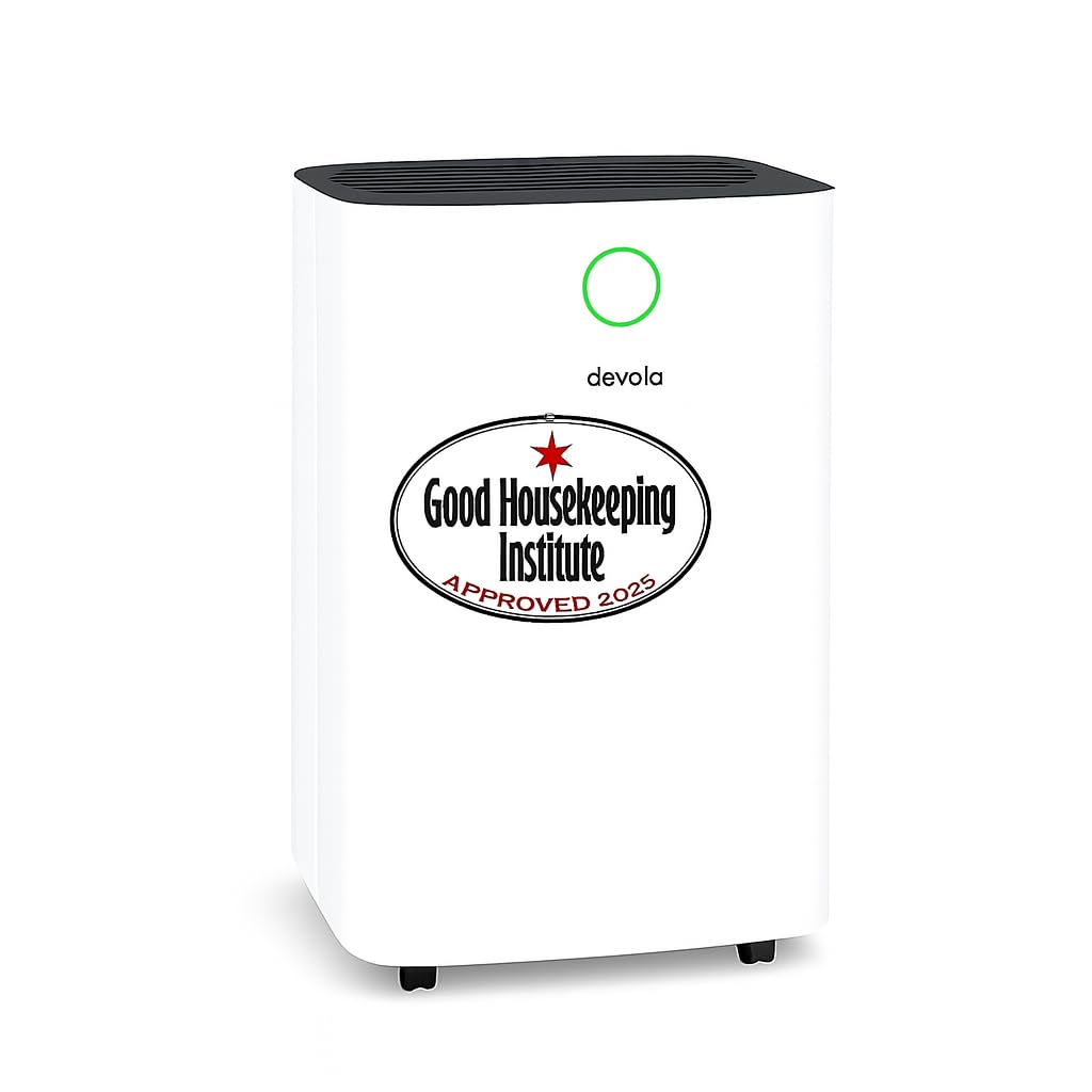 Devola 12L/day Low Energy Dehumidifier, Quiet & Energy Efficient (costs less than 5p per hour) Dehumidifiers for Home, Laundry Drying Dehumidifier, Dust Filter, Continuous drainage