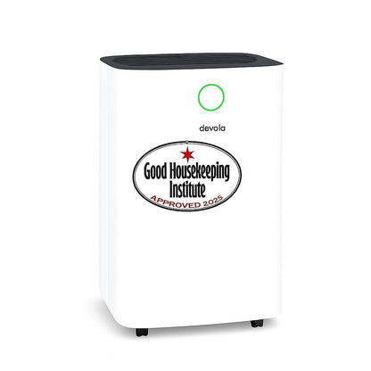 Devola 12L/day Low Energy Dehumidifier, Quiet & Energy Efficient (costs less than 5p per hour) Dehumidifiers for Home, Laundry Drying Dehumidifier, Dust Filter, Continuous drainage