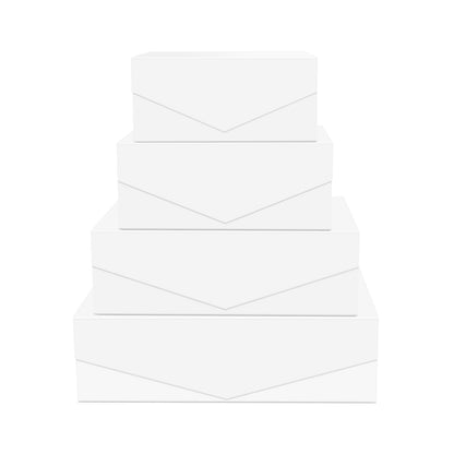 BLK&WH Magnetic Gift Boxes with Lids, Set of 4 White Presents Boxes Assorted Sizes for Birthday, Wedding, Valentines, Christmas, Party, Baby Showers (Matte White)