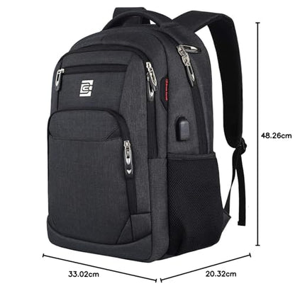 KASIBON Laptop Backpack with USB Charging&Headphone Port,Anti-Theft with Breathable Padded Shoulder Strap, Water Resistant Computer Rucksack for Business/School/Work/Travel
