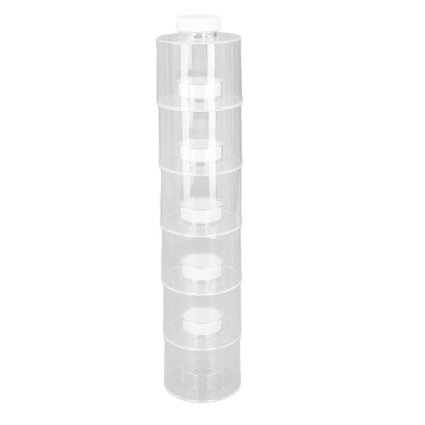 AYNEFY 6 Pcs Stackable Pot,Transparent Tower Seasoning Bottle Storage Container Kitchen Seasonings Jars Salt Storage Box Organizer