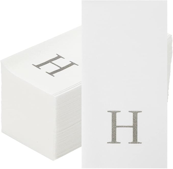Luxenap 15.8 X 7.9 Inch Linen-Feel Guest Towels, 50 Lettered Hand Towels