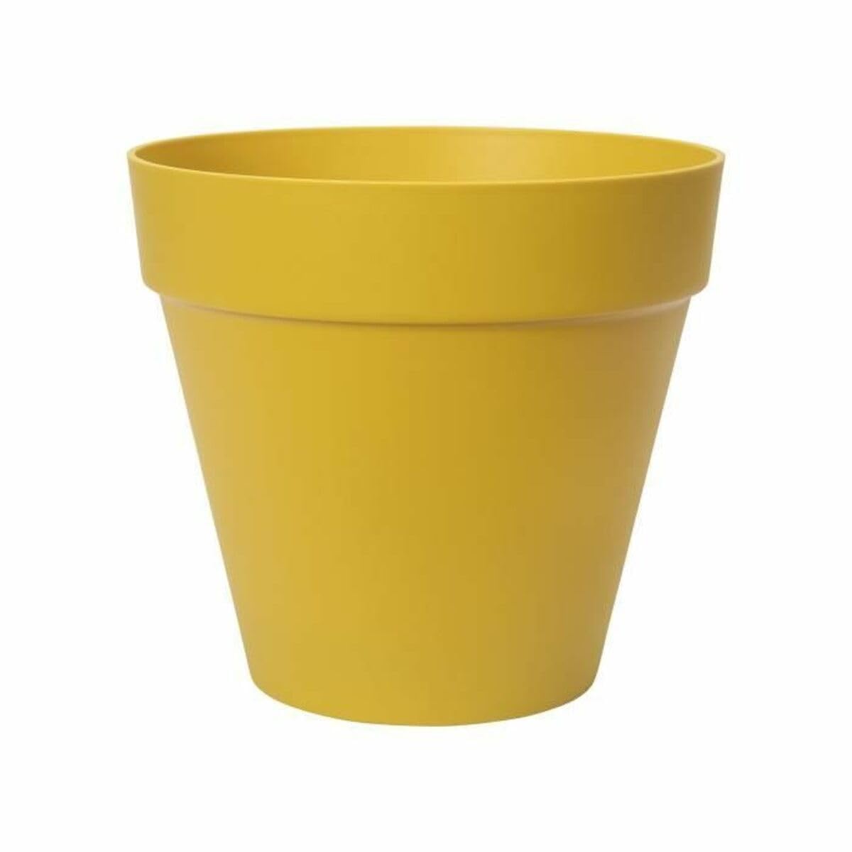 elho Loft Urban Round 25 - Large Plant Pot Outdoor - 100% Recycled Plastic - Ø 24.5 x H 22.0 cm - Yellow/Ochre