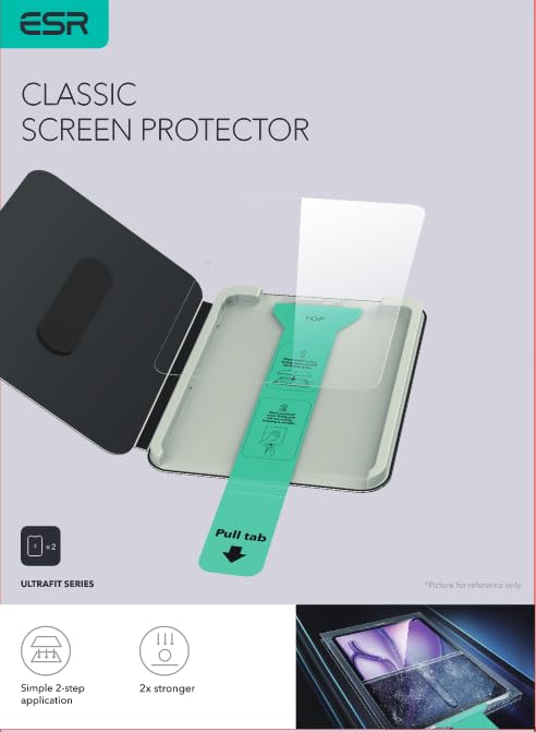 ESR 2 Pack Screen Protector for iPad A16 11th/10th Generation (11/10.9 Inch, 2025/2022), 9H Tempered Glass Film with UltraFit Tray, Apple Pencil Support, Scratch Resistant, HD Clarity, Bubble Free