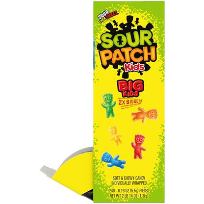 SOUR PATCH KIDS Big Kids Individually Wrapped Soft & Chewy Candy, Bulk Candy, 240 Count Box