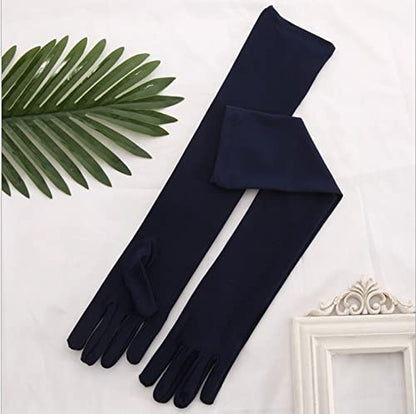 JOMOCARE Cosplay Gloves Long Tight Strech Gloves for Cosplay Costume Green Screen (Black)