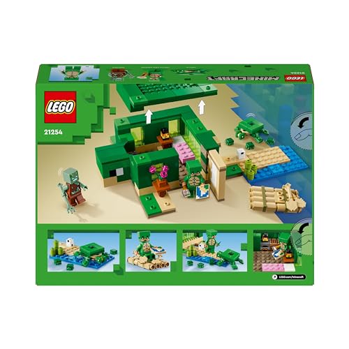 LEGO Minecraft The Turtle Beach House Animal-Care Toy for Kids, Girls and Boys Aged 8 Plus Years Old, Building Set with Characters and Figures from the Game, Gift for Gamers 21254