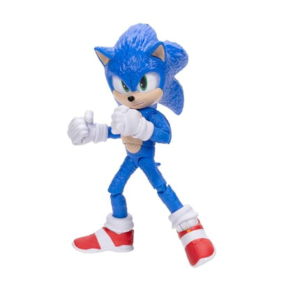Sonic The Hedgehog Sonic 3 Movie Sonic Collector Toy Figure by Jakks Pacific, Stands 5” / 13 cm Tall, Highly Articulated for Boys/Girls, Officially Licensed 3 Movie, Suggested for Ages 3+