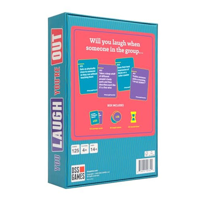 DSS Games You Laugh You're Out [Try Not to Laugh Family Card Game for Adults & Teens | Party Game | 125 Prompt Fun Cards for Family Nights & Parties | Ages 14+]
