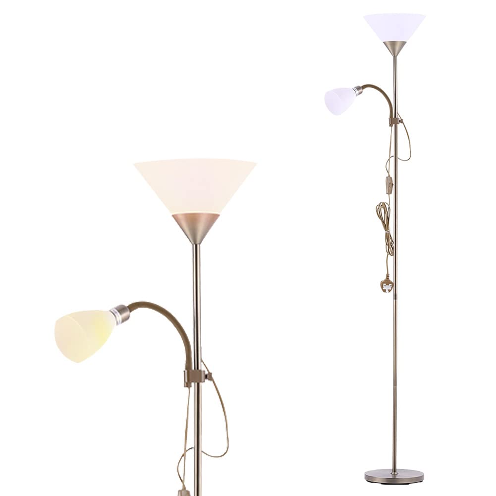 INMOZATA Standard Lamps Living Room, Uplighter Floor Lamp, Modern Mother & Child Tall Floor Lamp for Living Room, Bedroom, Lounge, Office(Bronze)