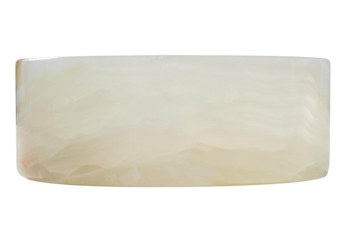 Alice Lane Angelo Bowl | White Onyx Catchall Bowl – Handcrafted Decorative Bowl for Entryway, Vanity, or Coffee Table – Modern Onyx Candy Dish & Trinket Dish