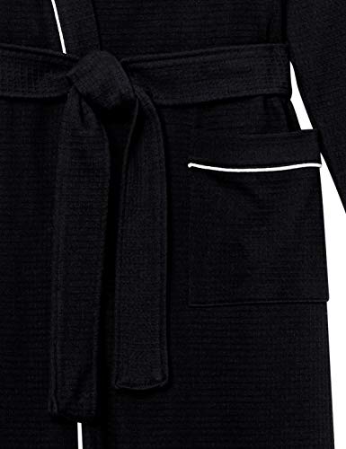 Amazon Essentials Women's Lightweight Waffle Full-Length Robe (Available in Plus Size), Black, XL